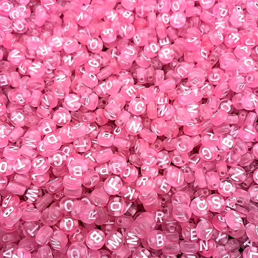 ALICE  500pcs 7mm Multicolor Pink Acrylic Letter Beads for Jewelry Making