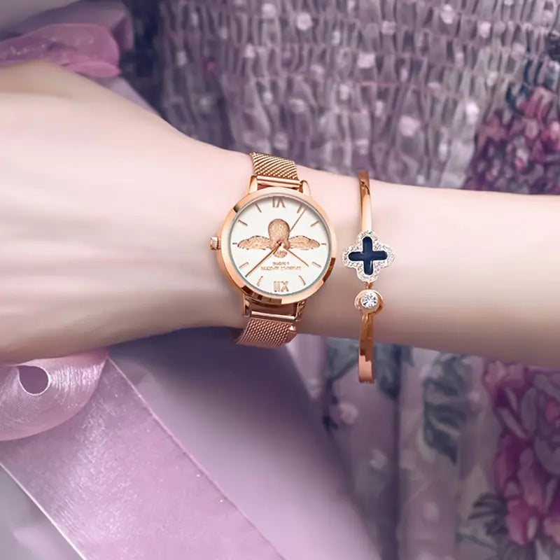 HANNAH MARTIN Elegant Women's Unique Bee Wing Watch