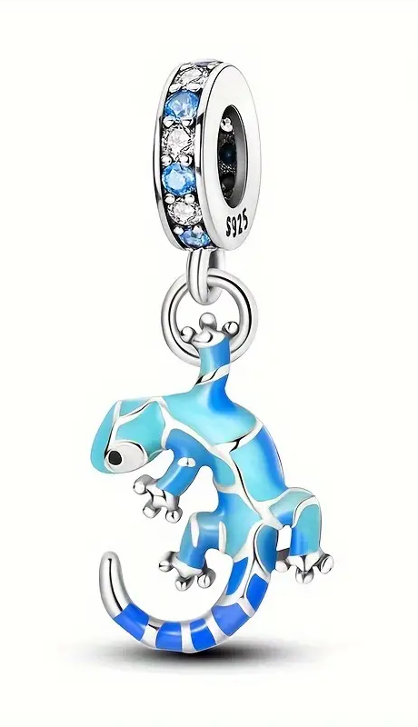 ALICE .925 Sterling Silver Charms - Blue Gecko Lizard