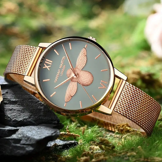 HANNAH MARTIN Elegant Women's Unique Bee Wing Watch