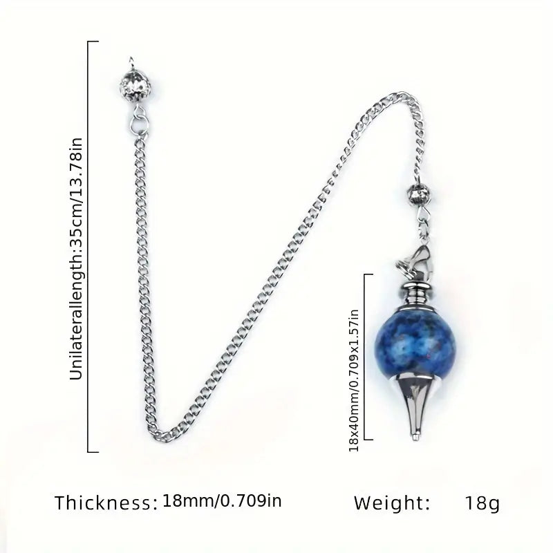 Genuine Natural Crystal Semi Precious Ball Spirit Pendulum Pendants