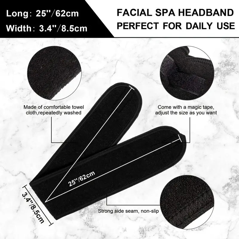 Spa Facial Headband - Super Soft Microfiber & Adjustable