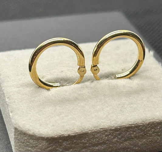 ALICE - 14kt Sold Yellow Gold Women's 2mm Hoop's (Medium) Hoop Earrings