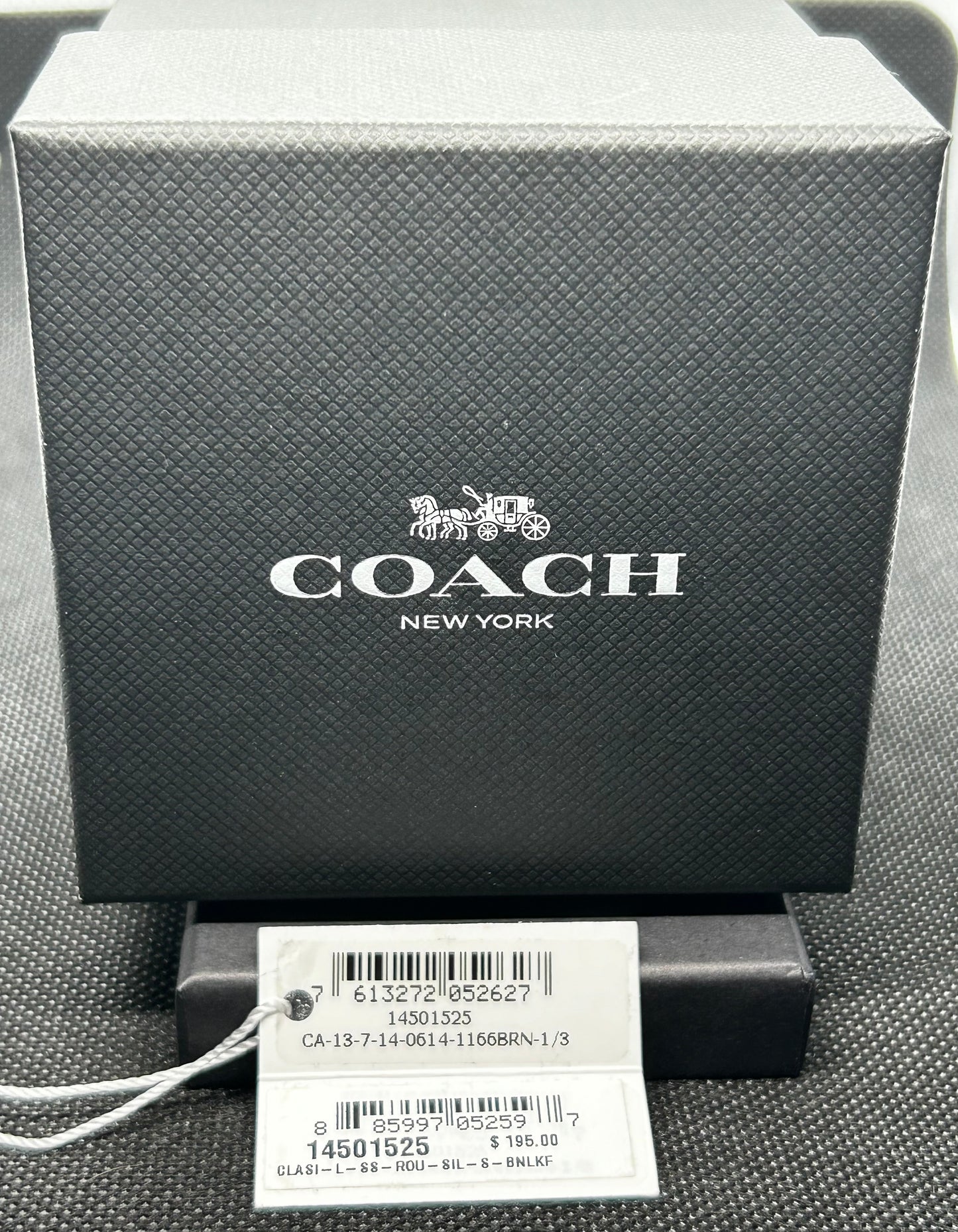 COACH NEW YORK - "Classic" Signature Model Womens Watch with Khaki Fabric Strap