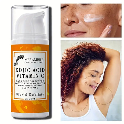 MERAMBRE Kojic Acid Vitamin C Serum For Face And Body With Niacinamide Arbutin Glutathione 4-Butylresorcinol