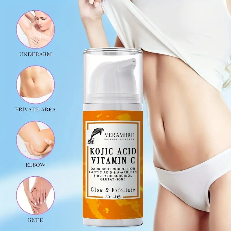 MERAMBRE Kojic Acid Vitamin C Serum For Face And Body With Niacinamide Arbutin Glutathione 4-Butylresorcinol