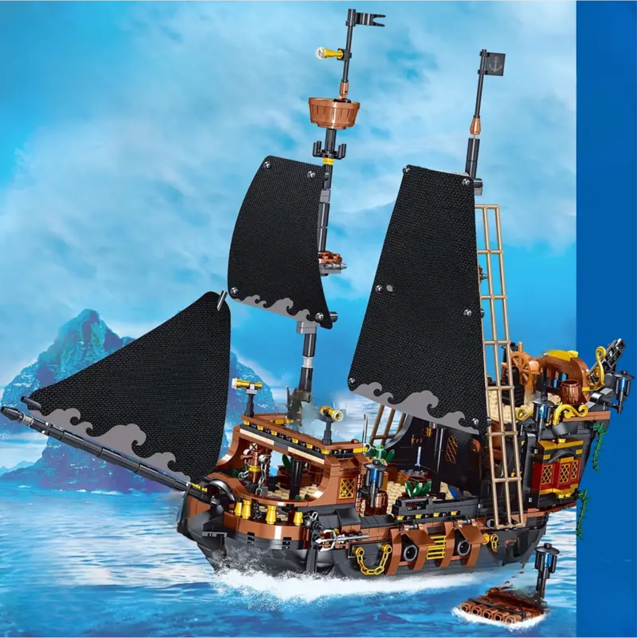 Mini Blocks Pirate Ship Building Block Model - 1,328 pieces