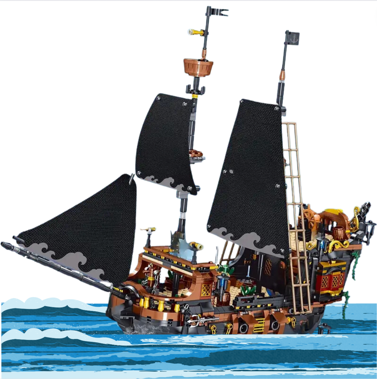 Mini Blocks Pirate Ship Building Block Model - 1,328 pieces