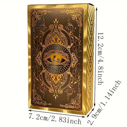 Premium Bi-Lingual English/Spanish Golden Foil Tarot Deck - 4.72" x 2.76" Divination Cards