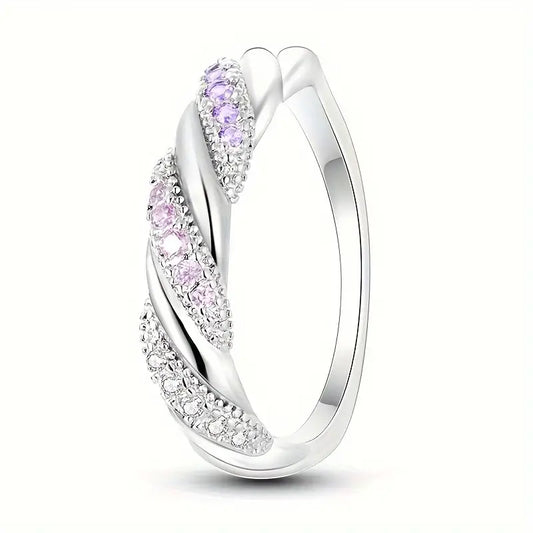 LAVENDE - Intertwine Paved Shining Zirconia Solid .925 Sterling Silver Band Ring