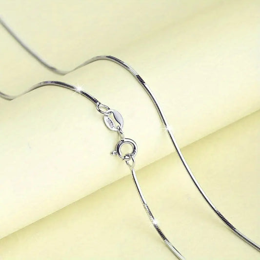 ALICE - "Petite Silver Chains" - Italian .925 Sterling Silver Serpentine Snake Link Style Necklace Chain