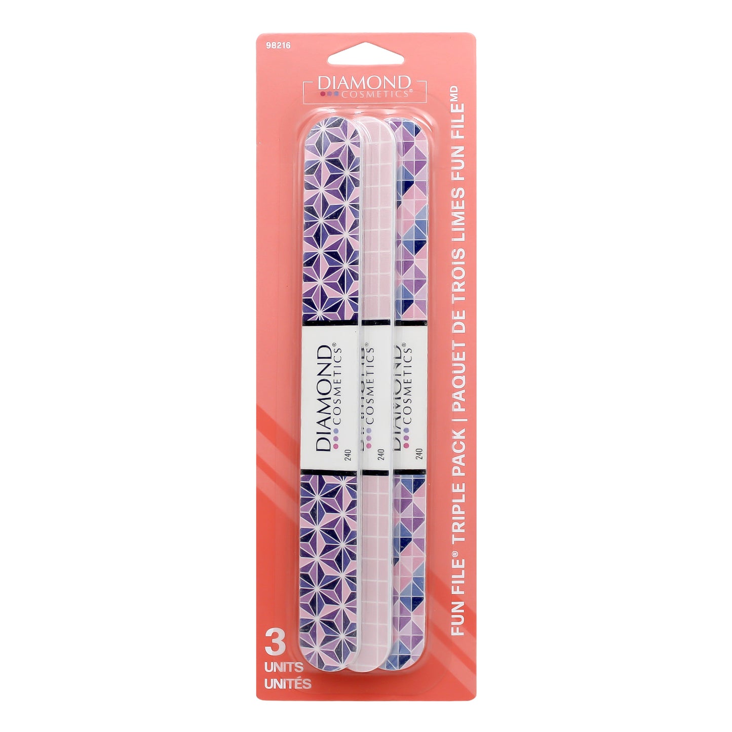 Diamond Cosmetics Nail Files (3) Pack.