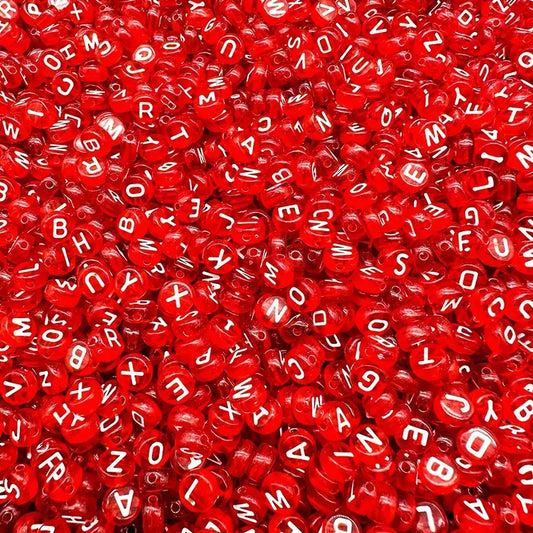 ALICE  500pcs 7mm Multicolor Red Acrylic Letter Beads for Jewelry Making