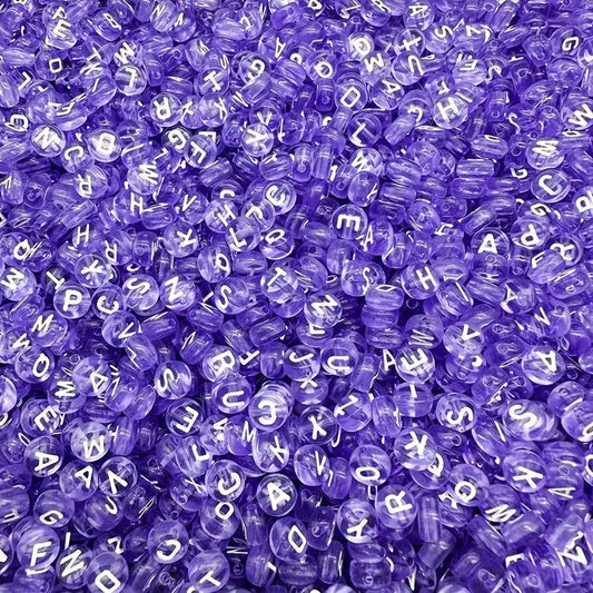 ALICE  500pcs 7mm Multicolor Purple Acrylic Letter Beads for Jewelry Making