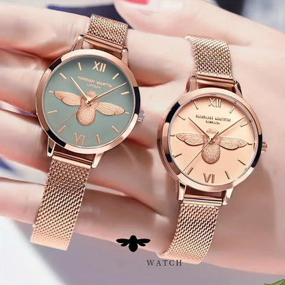 HANNAH MARTIN Elegant Women's Unique Bee Wing Watch