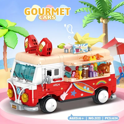 Mini Blocks Gourmet VW Bus Food Truck