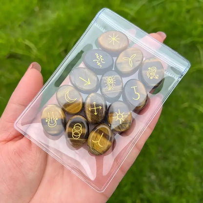 Divinity Natural Runestones - 13 Piece Engraved Set