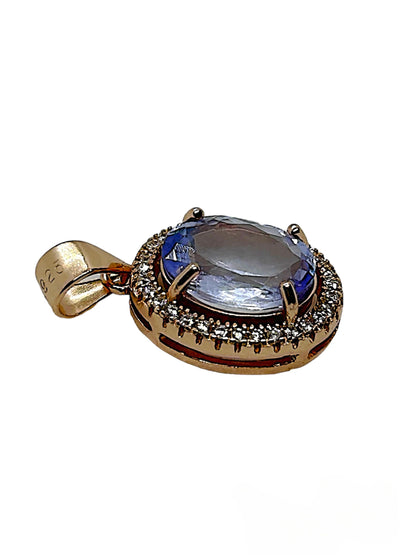 ALICE - LUXE Custom - 2.27 Carat Natural Tanzanite in 18kt Rose Gold plated over solid .925 Sterling Silver Pendant - GCI Certified